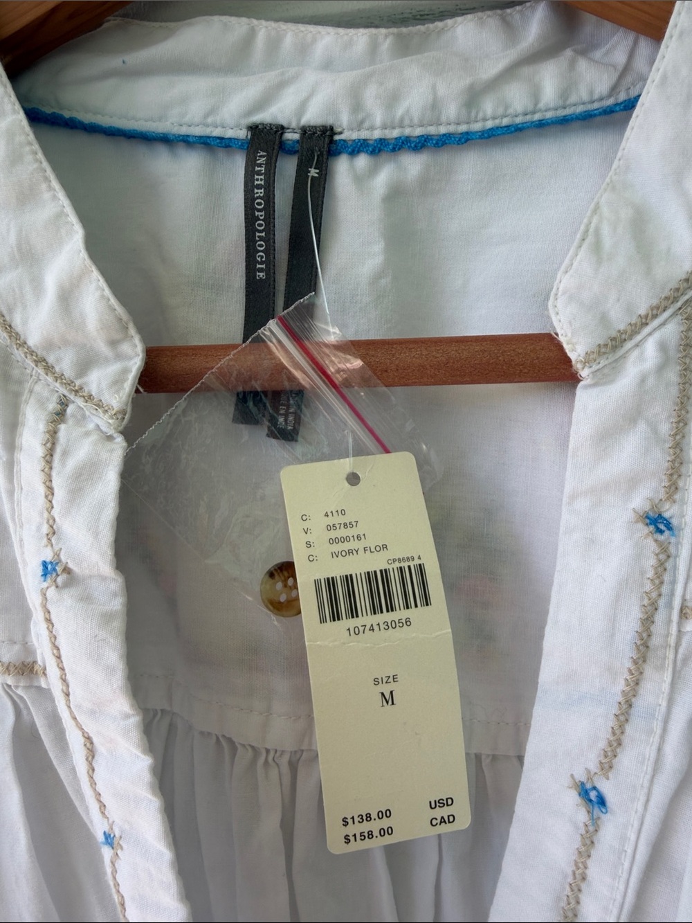 Anthropologie: Embroidered Darcey Popover Swing Top - Picture 6 of 9